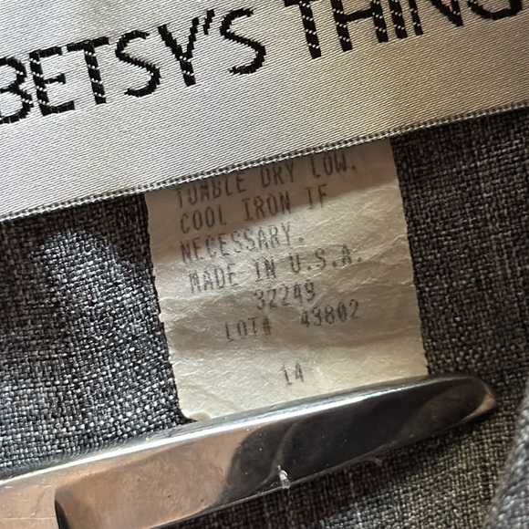 Cute Vintage Betsy’s Things Sleeveless Gray Dress Size 14 - Picture 3 of 9